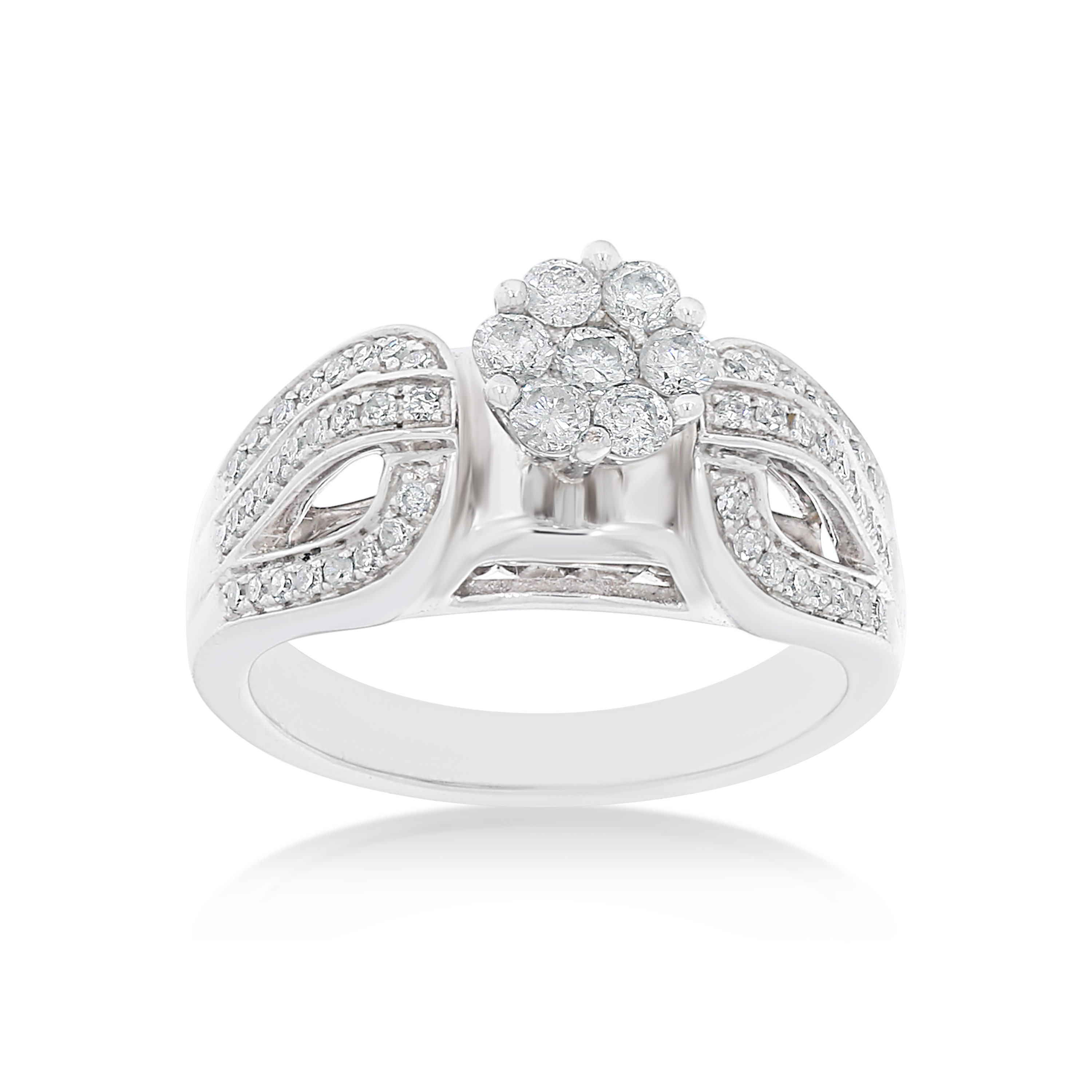 Fancy Diamond Engagement Ring 0.61 ct. 14k White Gold